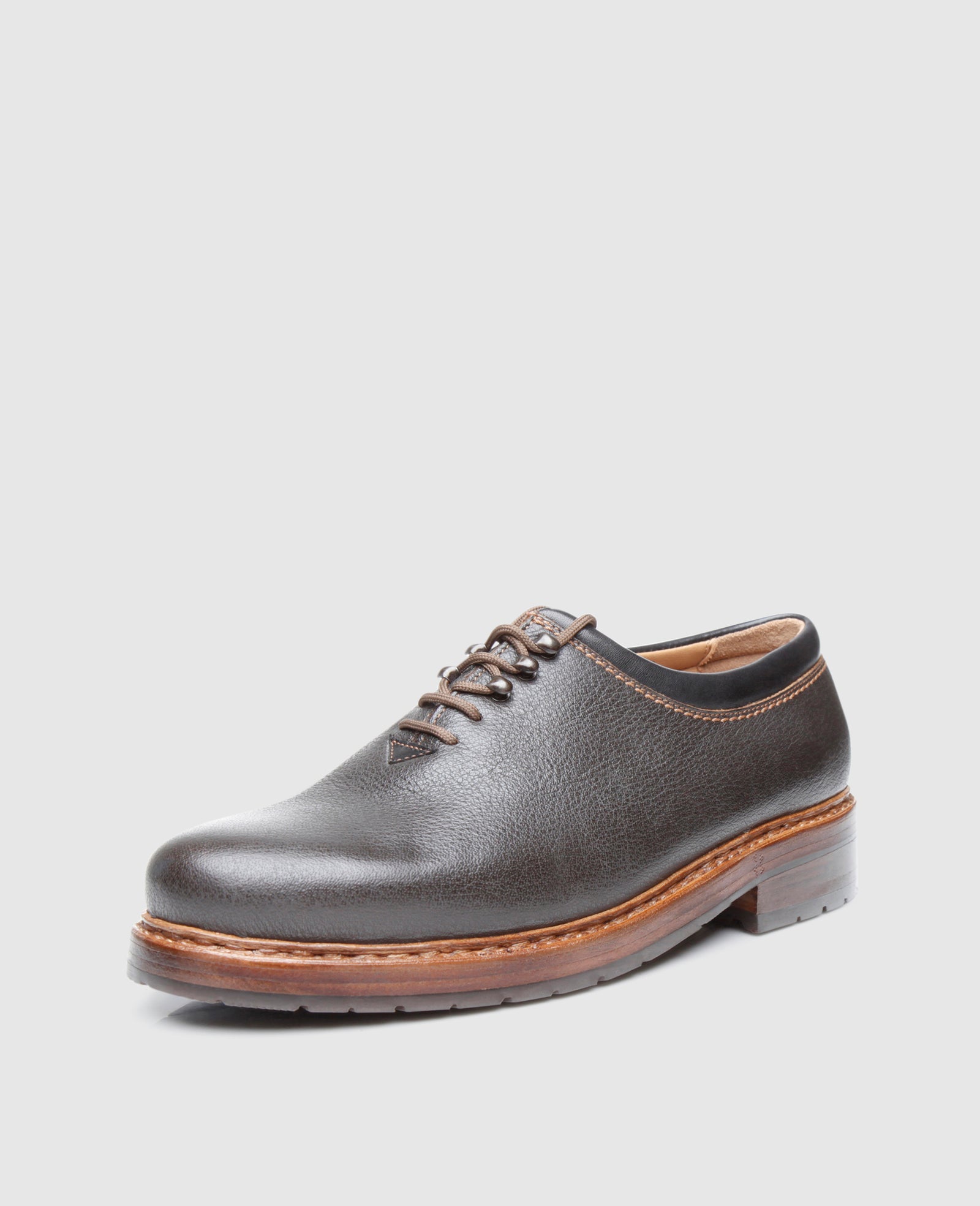 Fine wholecut men's shoe in black-brown – Heinrich Dinkelacker COM